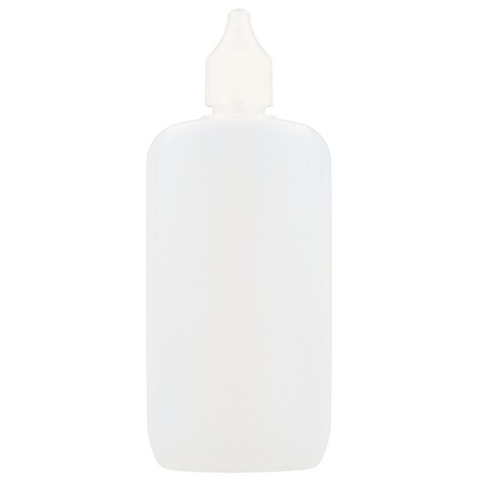 Liquidflasche Oval + Deckel und Spitze - 100 ml